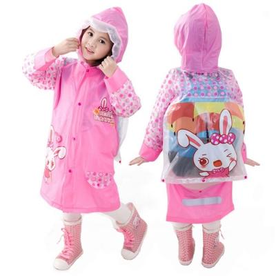 China EVA Colorful Lovely Waterproof High Quality Eco-friendly Raincoat For Kids Little Bag Design Eco-Friendly Raincoat Clothes for sale