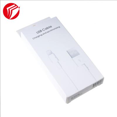 China Recyclable Custom Small Data Cable Cardboard Packaging Box Printed Cardboard Packaging Boxes For USB Cable for sale