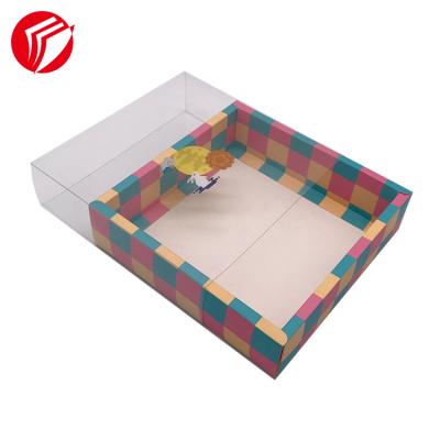 China Recyclable Custom Cosmetic Set Foldable Paper Packaging Box With Clear Lid Cardboard Flat Pack Folding Gift Packaging Boxes for sale