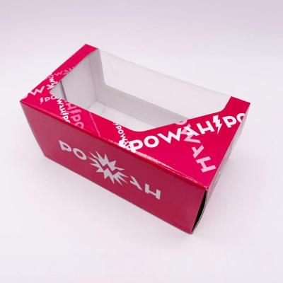 China Recyclable Customized Environmental Pink Size Sunglasses Box Packaging PVC Window Box for sale