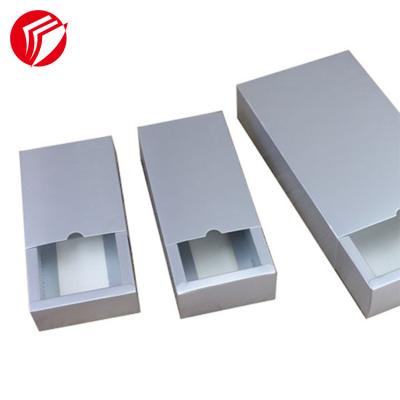 China Recyclable Wholesale Silver Drawer Packing Boxes Gift Jewelry Packaging Box for sale