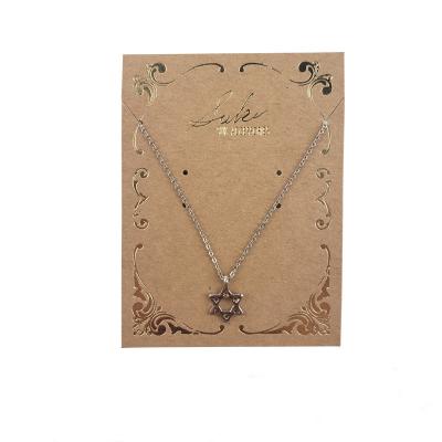 China Recyclable Custom Kraft Paper Necklace Jewelry Gift Certificates For Jewelry Display Stand for sale