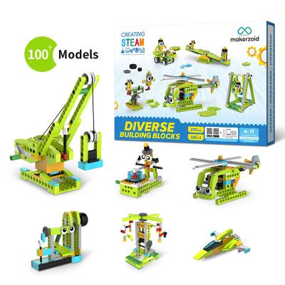 China Construction Toy Free Boarding Educational Aid 370 STEM KIT Kids Diverse Piece 100in1 DIY Toys ABS Brick Building Blocks Set for sale