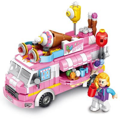 China Building Toy High Quality Educational DIY Intelligence Building Block Brick Set Ice Cream Car Block Toys For Children 633047 for sale