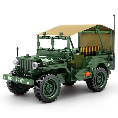 China USA Brick Sets Vehicle Soldier Sembo Toys Willis Blocks Car Toy Classic Military Building Blocks Building Blocks for sale