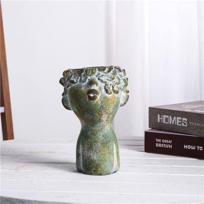 China Wholesale Home Decoration Vintage Novelty Christmas Indoor Modern Concrete Cute Flower Head Planter For Sale for sale