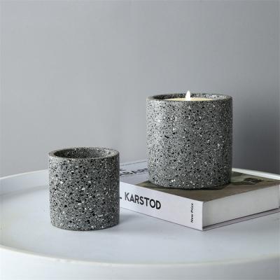 China Nordic Fashionable Bulk Cheap Custom Cylinder Antique Black Decorative Cement Other Bulk Candle Holders for sale