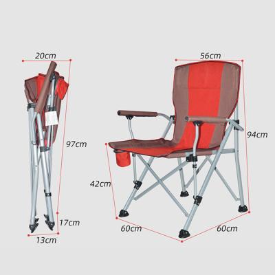 China ODM ODM Huihong aluminum sessel chair 58*58*90cm outdoor portable easy-carry folding camp garden chair with cupholders for sale