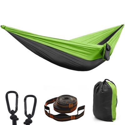 China Wholesale Durable High Quality Nylon Portable Outdoor Parachute Huihong Camping Nylon Hammock 2 Person With Tree Strap for sale