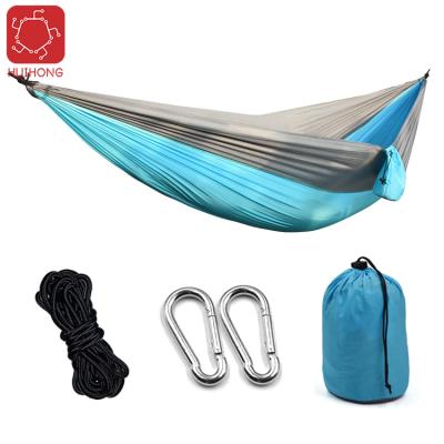 China Durable OEM Huihong hammock hangmat camping hammock 260*140cm parachute nylon camping hammock hiking hammock for sale