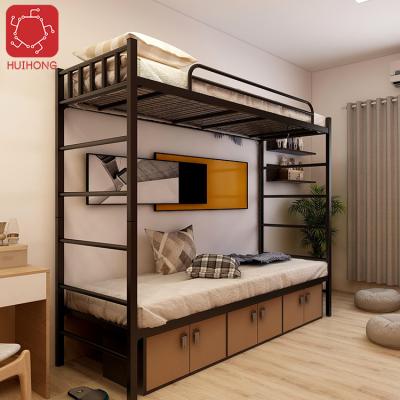 China Huihong Contemporary OEM Bunk Bed For Kids Steel Frame Iron Bed Dormitory Furniture 2100*900*2000 mm for sale