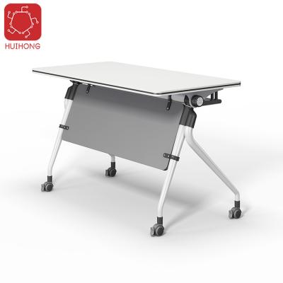 China Huihong OEM Foldable Foldable Office Training Table Meeting Desks Hardware Table Adjustable Leg for sale