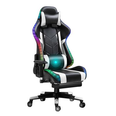 China (Size)Adjustable Cheap PU Leather Gaming Chair Silla Gamer Racing Computer Gaming Chair With Footrest And Massage for sale