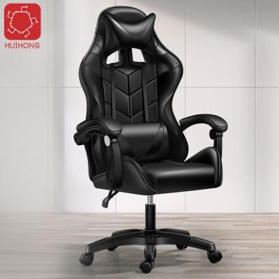 China (Size)Huihong Free Sample Adjustable PC Desk Packing Extended Silla Gamer Leather Chair Dropshipping Led Computer Gaming With Footstool for sale