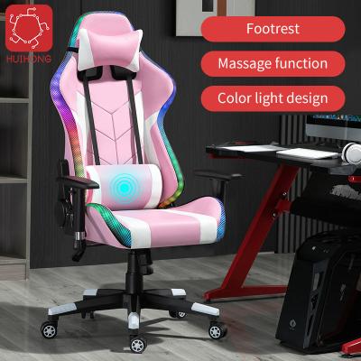 China (Height)Adjustable Large High Back Swivel Personlized Gaming Chair With Legrest Blue Tooth Speakers for sale