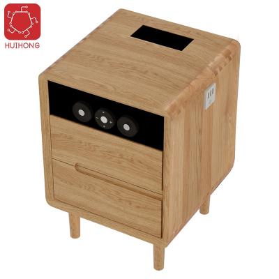 China (Size) HUIHONG ODM nightstands W400 D380 H605mm noche adjustable bedside table comodino for sale