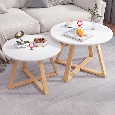 China Huihong Nordic Wood Space Small Coffee Table Set Teapoy Center Table Basse Centro De Mesa Side Table Modern for sale