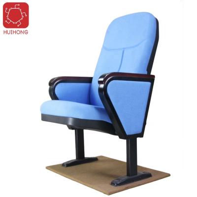 China Huihong Modern OEM Church Chairs W580*D550*H1055mm Home Theater Seating Blue Cheap Auditorium Chair Armchair Chairs For Padded Church for sale