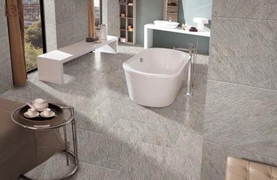 China Light Grey Porcelain Bathroom Tile / Indoor Outdoor Porcelain Tiles 60 X 60 Cm for sale