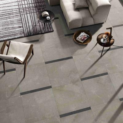 China Beige Modern Bathroom Floor Tile / Slip Proof Cream Polished Porcelain Tiles for sale