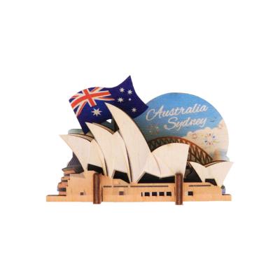 China Shape Souvenirs Tourist Wooden Spot Removal Special Assembled Magnets for sale