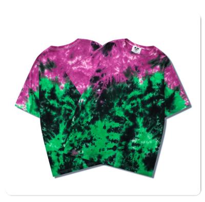 China 2022 Summer Breathable Abstract Art Tie Dyed Around The Neck Short Sleeve Men'S T-Shirt For Youth for sale