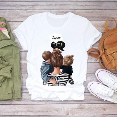 China Lady's Print Summer Momlife Life Anti-wrinkle Custom Cartoon Graphic T-shirt Tees Ladies Superb Women's T-shirt Top for sale