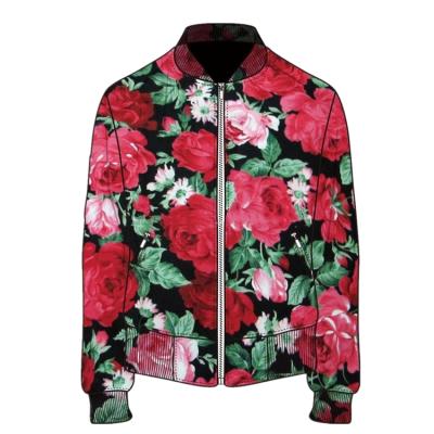 China OEM Breathable Custom Design New Waterproof All Over Print Zipper Reversible Bomber Jacket for sale