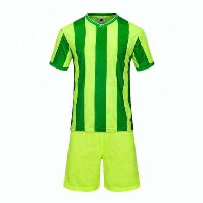 China Cool Run Custom Polyester Striped Football Jersey No Brand Dry Fit Cheap Football Jersey Uniform Set for sale