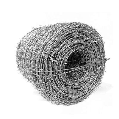 China Large Factory Direct Sales 25kg Roll Iron Barbed Wire Protection Mesh Bwg 16 200 Meters 16*12 Galvanized Barbed Wire For Sale for sale