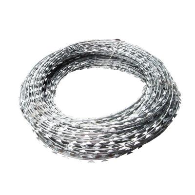 China Large High Security Electric Protection Barbed Wire / Concertina Razor Hot Galvanized for sale