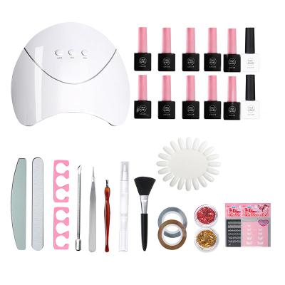 China Easy for Beginner Private Label Nail Art Manicures Set Amateur Nail UV Gel Tips Tool Pedicure Kit for Toenail and Finger Toenail for sale