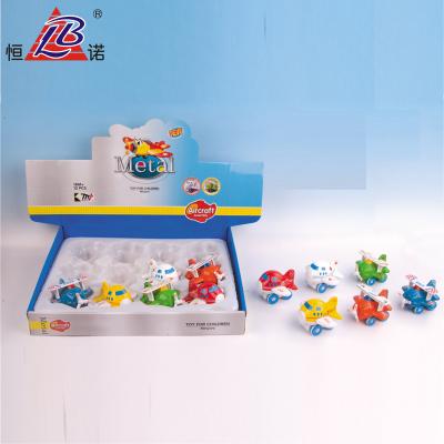 China 12 PCS/BOX Friction Function Airplane Model Toy Diecast Plane For Kids Cartoon Toy Plane Model Diecast For Kid 1/500 Airplanes With 7P for sale