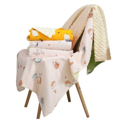 China Anti-Static Wholesale Cheap Cotton Gauze Plush Comfortable Baby Blanket For Baby Room for sale