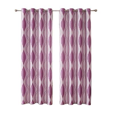 China Blackout Curtains Living Room Bedroom Wave Jacquard Insulated Modern Striped Curtains for sale