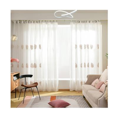 China Mesh Living Room Bedroom Bay Window Curtain Insulated Embroidered Sheer Yarn for sale