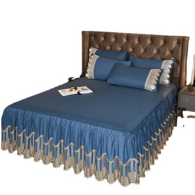 China Home Woven Bed Skirt Queen Bed Cover Designers Sheets Bedding Set Luxury Bedding for sale