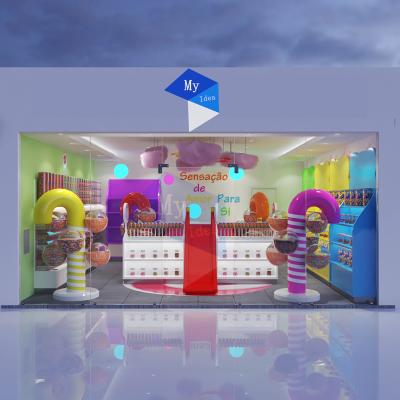 China Modern and fashion 3D layout candy store interior design candy store image for candy / candy store for sale