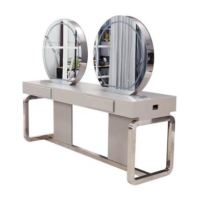 China PANEL stylish barber mirror station design|hairdressing mirror stations for salon shop|salon mirror station set on sale for sale