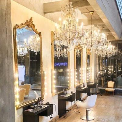 China Comet Store Hot Selling Perfume Hair Styling Wooden Salon Workstations Display Stand With Mirror Station For Sale for sale