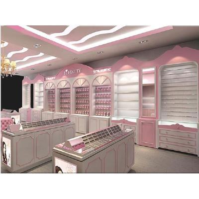 China Fashion cosmetic store interior design in display cabinet make up rack for cosmetic store boutique furniture for sale