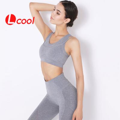 China Women's Lcool Seamless Fitness Leggings Bra Yoga Set Workout Set Workout Set For Women for sale