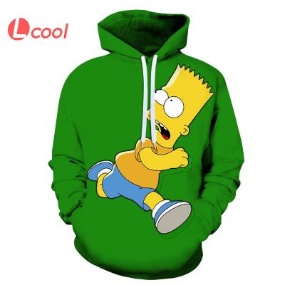 China Anti-Wrinkle Lcool 3D Fashion Print Simpson Sweatshirt Long Sleeve Body Hoodies Cartoon Simpsons Fat Plus Size Pullover for sale