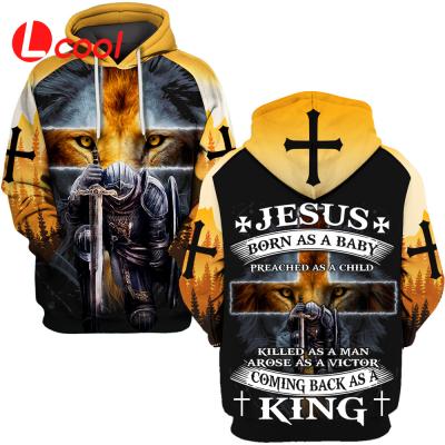 China Lcool anti-pilling ninja cloth hoodies design oversized christian knight 3d print men's digital hoodies for sale