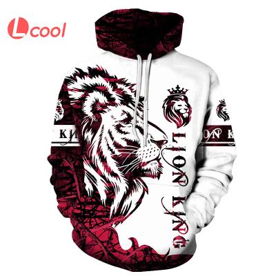 China 3d design animal print men's full oversized Lcool print oversized hoodie digital lion hoodies multicolor for sale