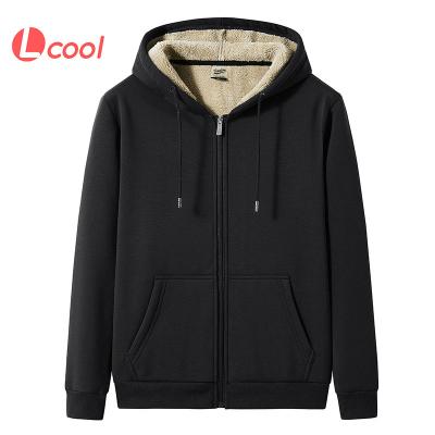 China Lcool Anti-Wrinkle Fleece Winter Sweatshirt Plush Sudadera Scam Cashmere Thick Heavy Hoodies Wholesale Heavy Hoody Pullovers for sale