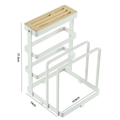 China Stocked Creative Multifunctional Kitchen Storage Rack Knife Holder Cutting Board Rack Knife Holder for sale