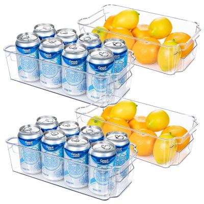 China Clear Plastic Plastic Storage Fridge Organizers Freezer Bins Stackable Kitchen Cabinets Freshness Keeping Fridge Organizer for sale