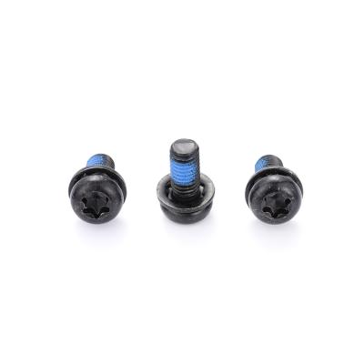 China Pan Black Small Round Head Combination Torx Thread-Locking Screws for sale