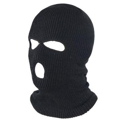 China Wholesale Embroidery Winter Ski Mask Knit Neon Balaclava 3 Hole Full Face Full Face Cover Ski Mask Hat COMMON for sale